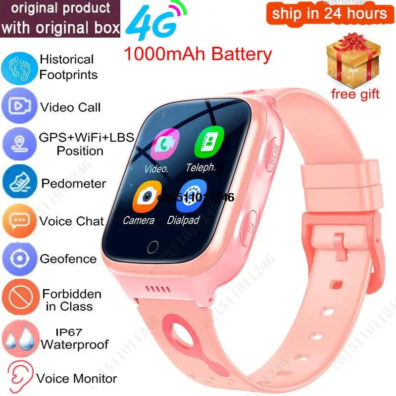 4G kids Smart Watch GPS WiFi Video Call Tracker Location SOS