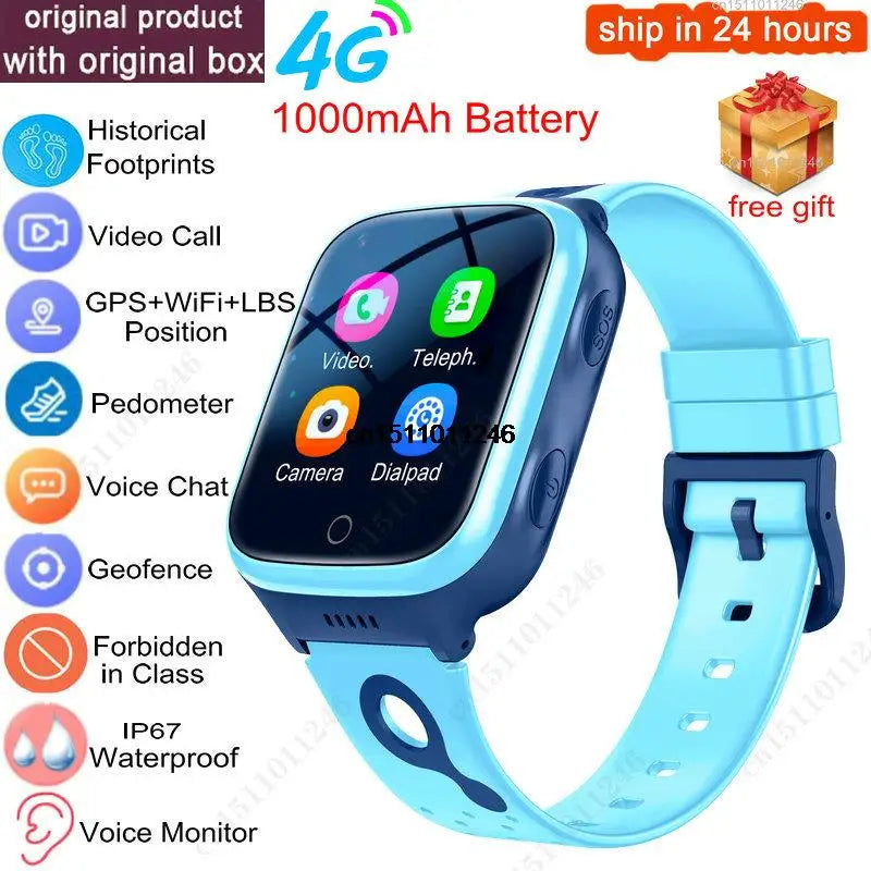 4G kids Smart Watch GPS WiFi Video Call Tracker Location SOS