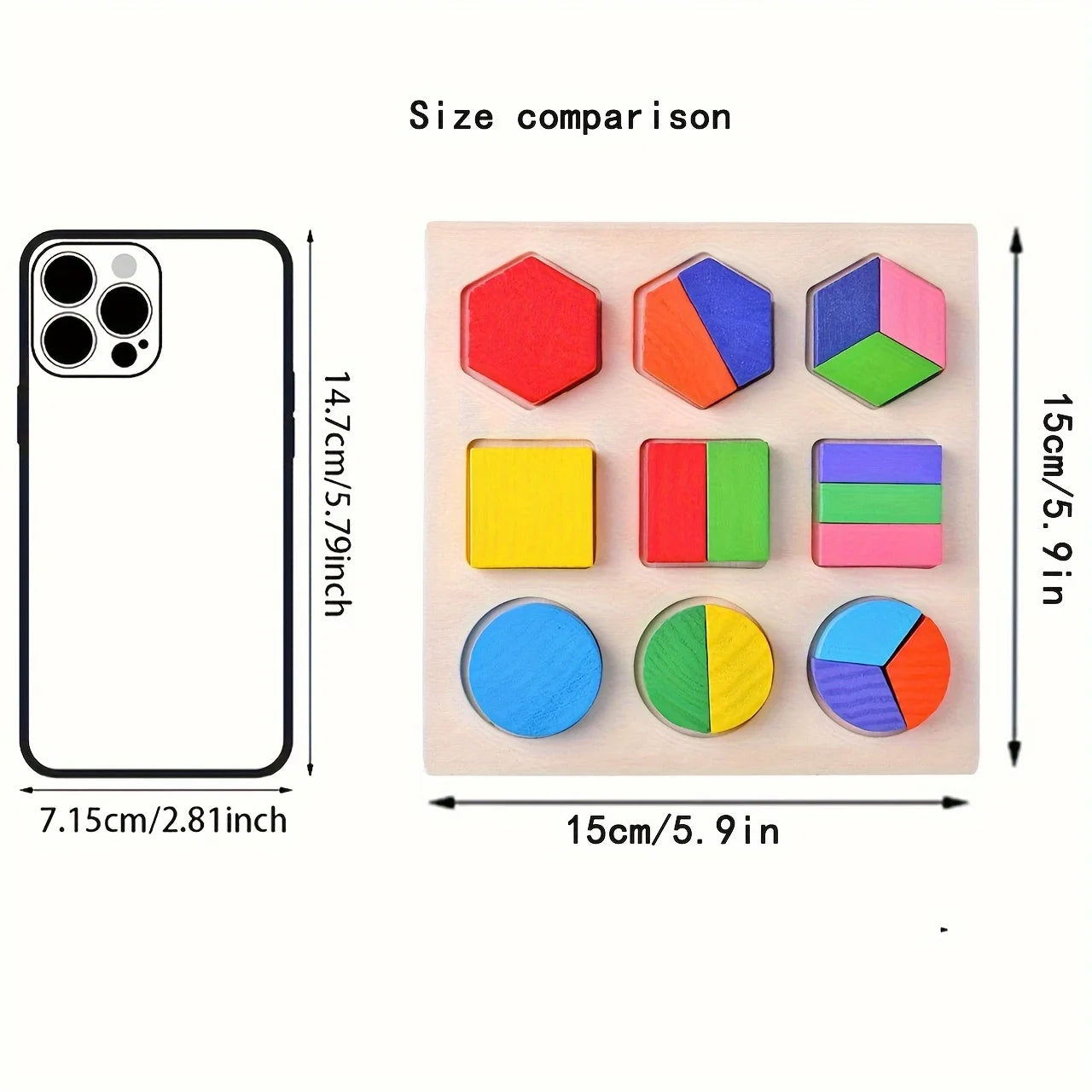 Wooden Geometric 3D Puzzle – Montessori Learning Toy for Kids