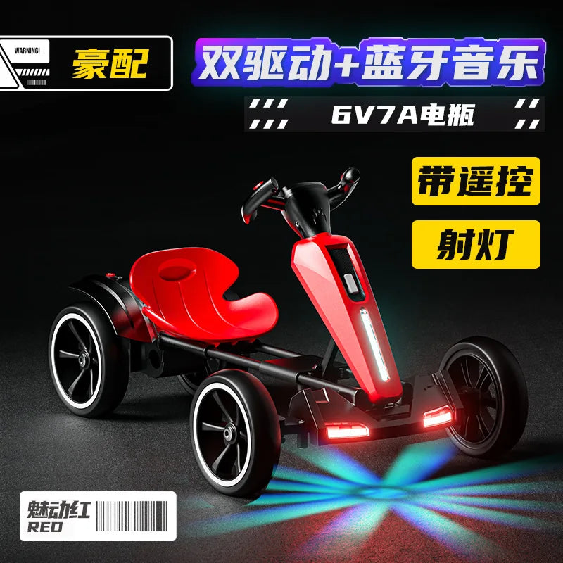 LED lights and Music Kids electric carts can be remotely controlled toy cars