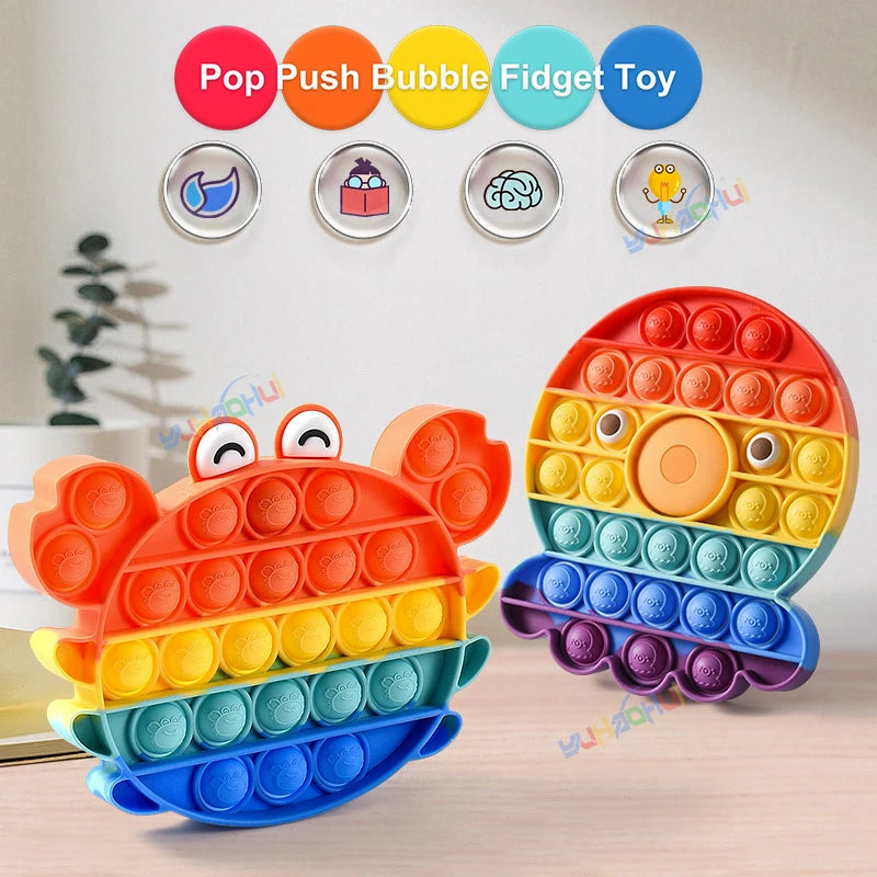 Rainbow Pop Push Bubblle Fidget Toy