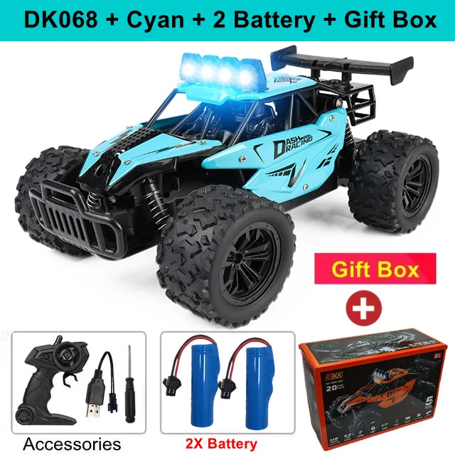 Remote Control RC Off-Road High Speed Truck and LED Light Children's Toy