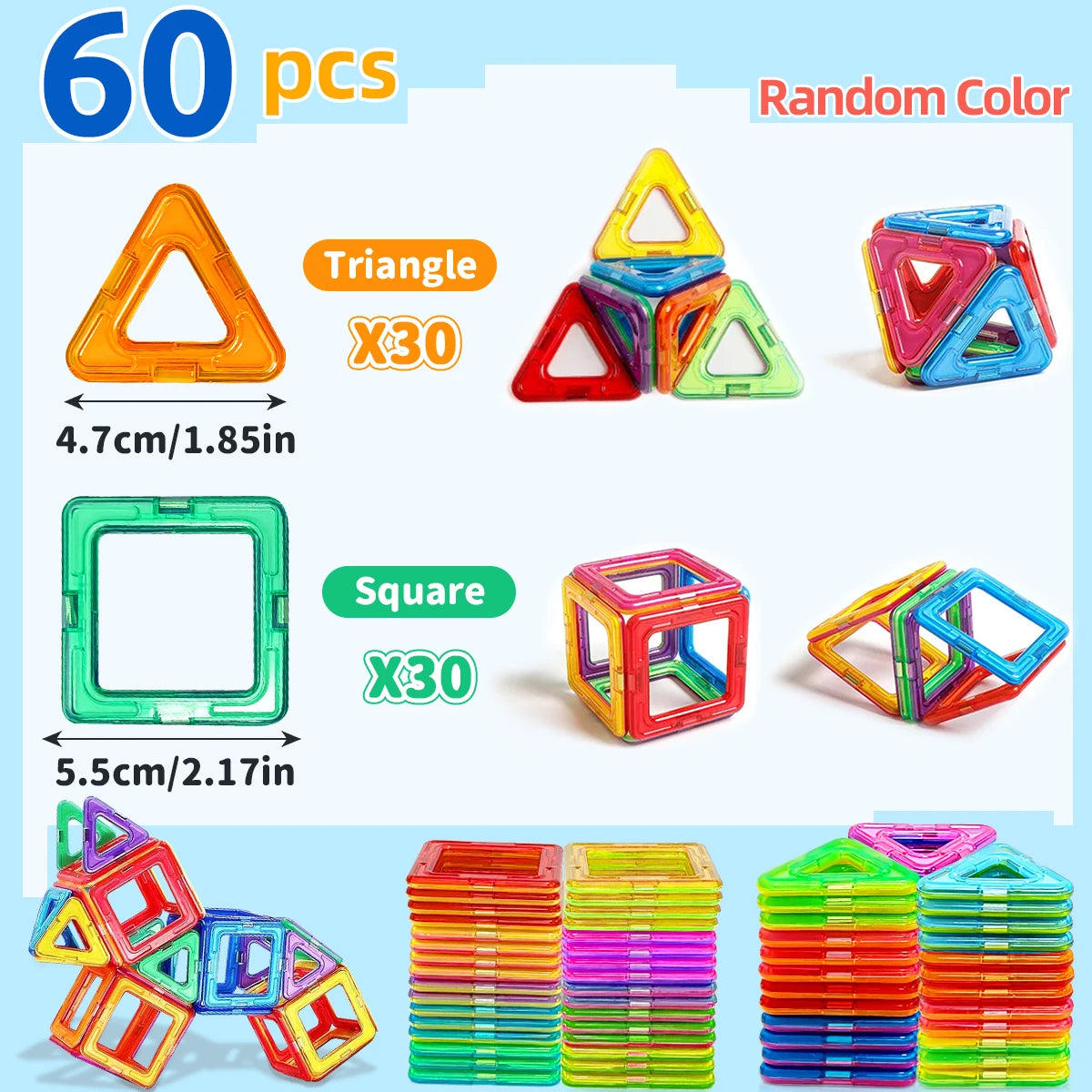 DIY Magnetic Building Blocks Medium Size STEM Educational Toy