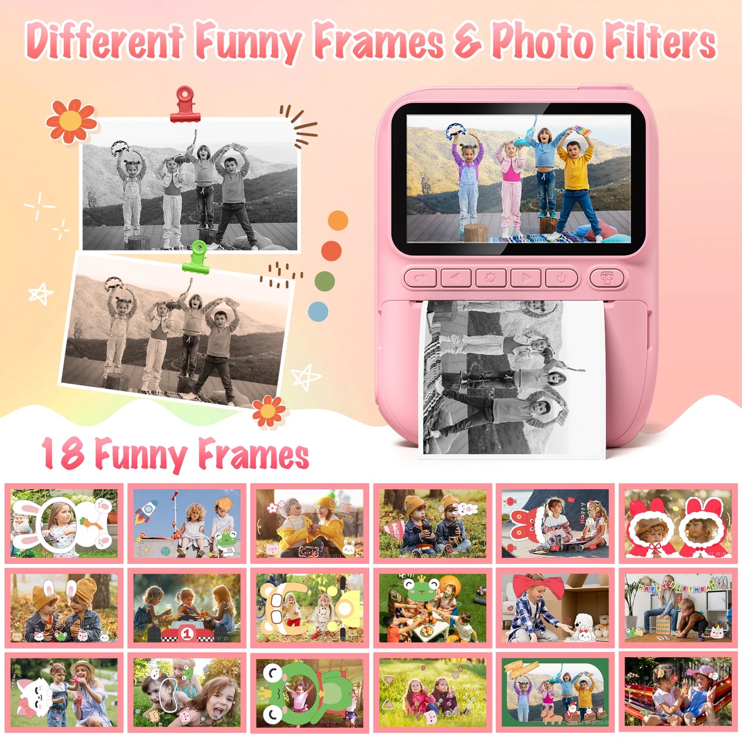 Kids Instant Print Camera – 32MP HD Digital Toy
