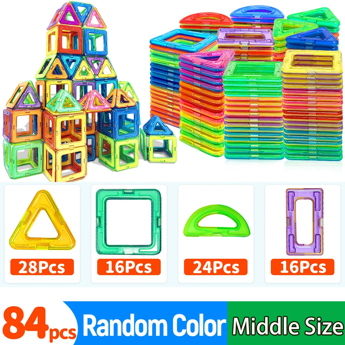 DIY Magnetic Building Blocks Medium Size STEM Educational Toy