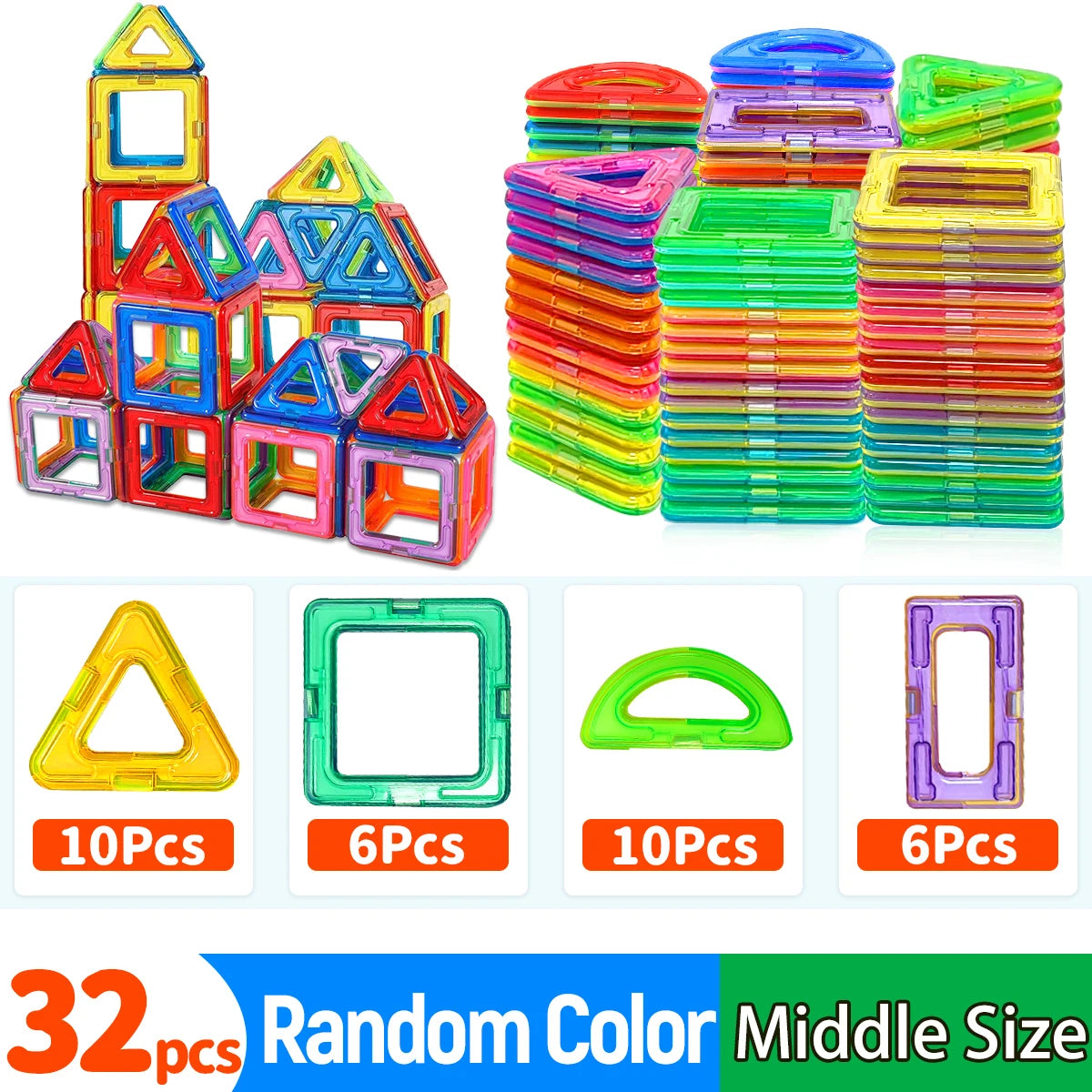 DIY Magnetic Building Blocks Medium Size STEM Educational Toy