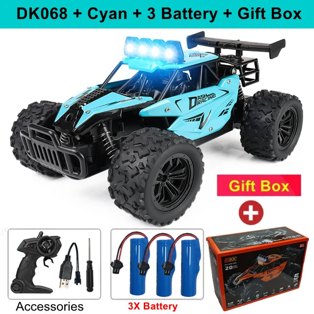 Remote Control RC Off-Road High Speed Truck and LED Light Children's Toy