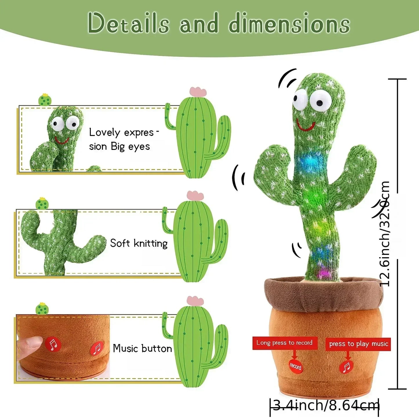 Dancing Talking Cactus Electronic doll toy
