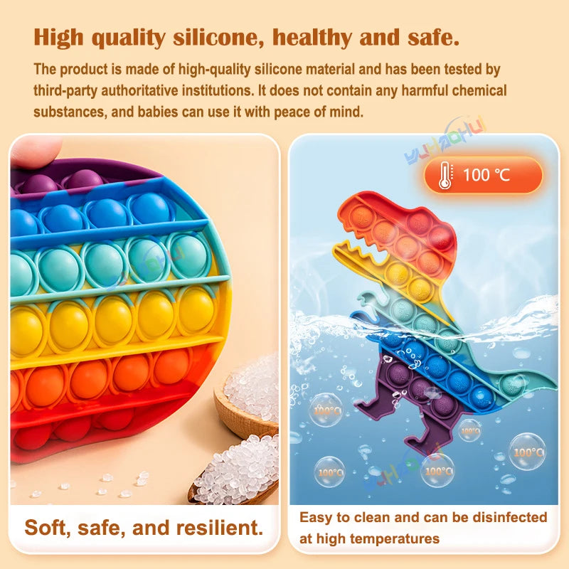 Rainbow Pop Push Bubblle Fidget Toy