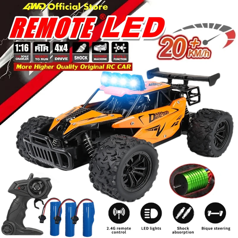 Remote Control RC Off-Road High Speed Truck and LED Light Children's Toy
