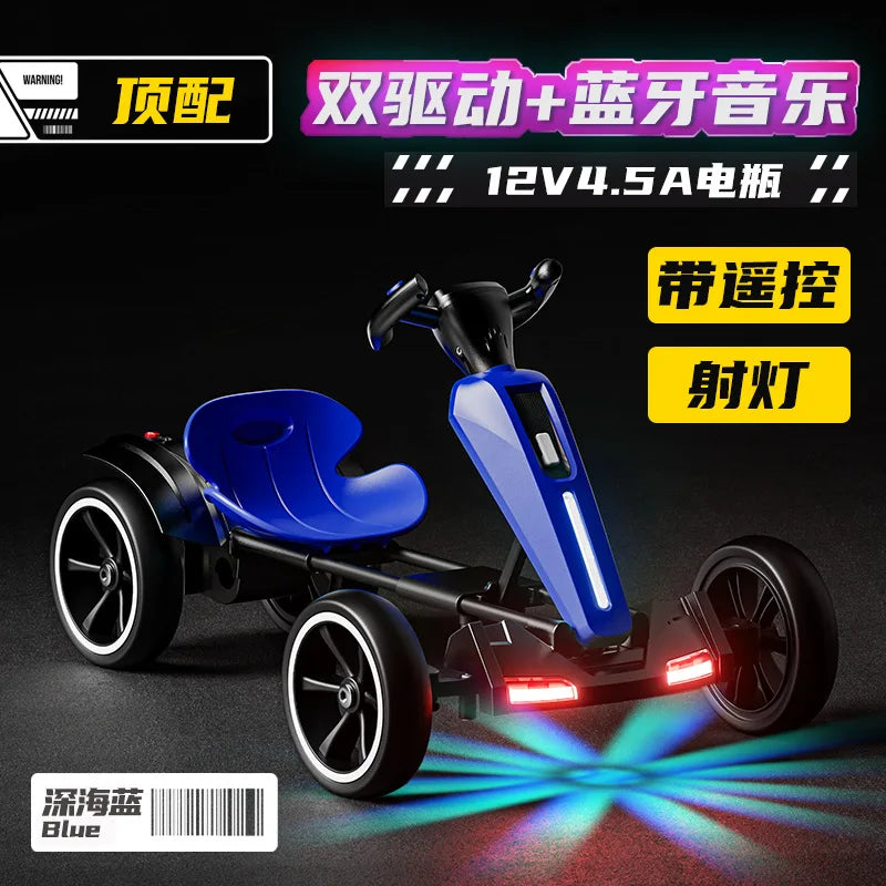 LED lights and Music Kids electric carts can be remotely controlled toy cars