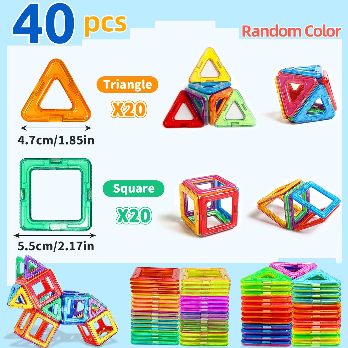 DIY Magnetic Building Blocks Medium Size STEM Educational Toy