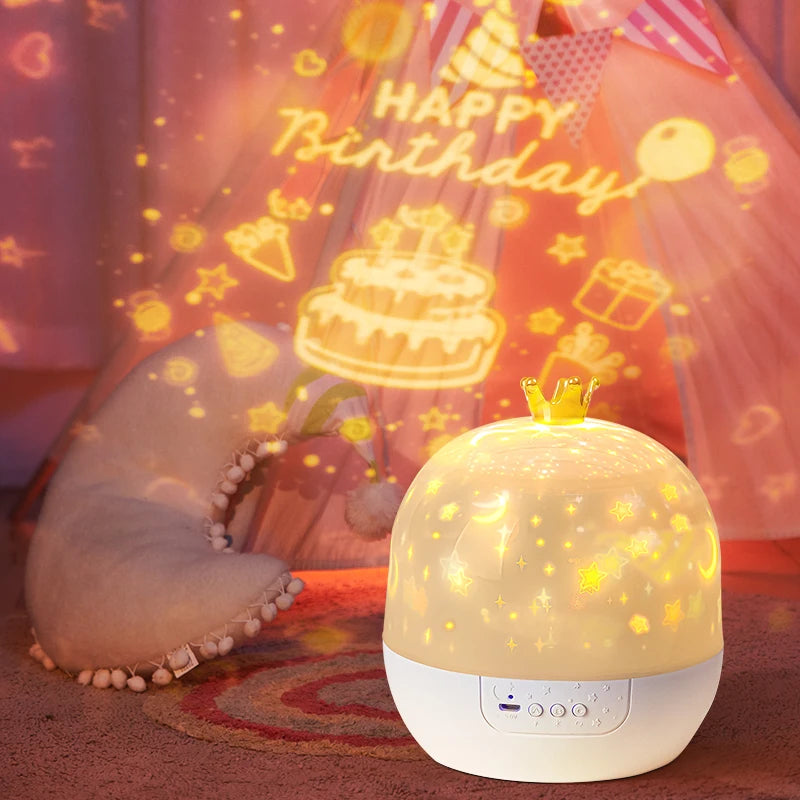 Crown Star Light Projection Star Night Lamp