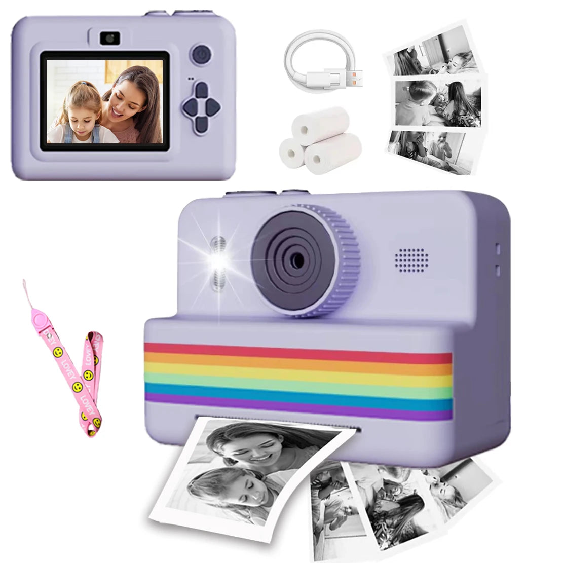 Kids Digital Camera with Mini Printer – Instant Photo Toy
