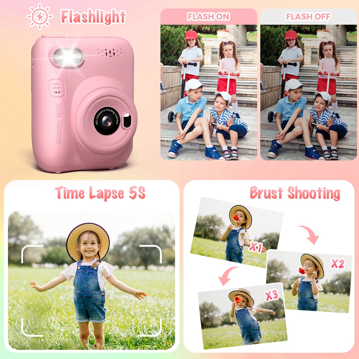 Kids Instant Print Camera – 32MP HD Digital Toy