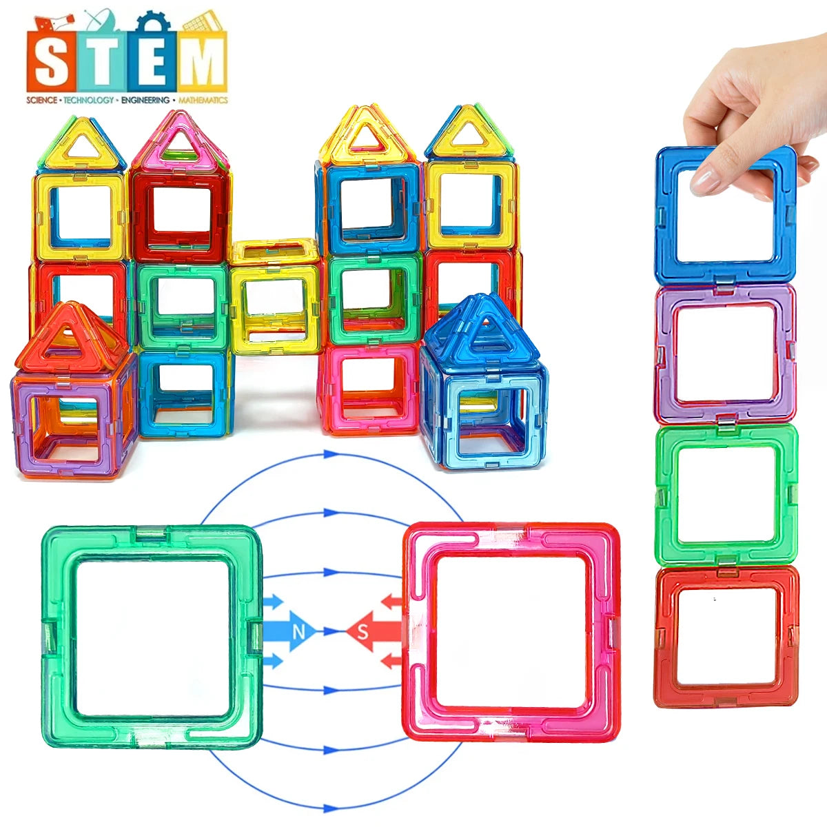 DIY Magnetic Building Blocks Medium Size STEM Educational Toy