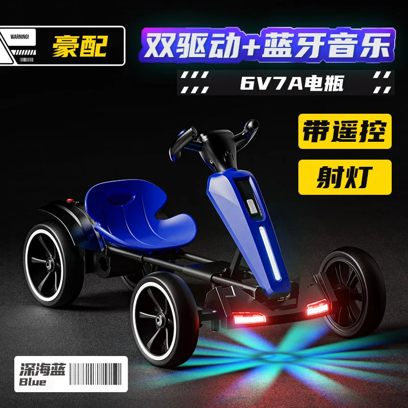 LED lights and Music Kids electric carts can be remotely controlled toy cars