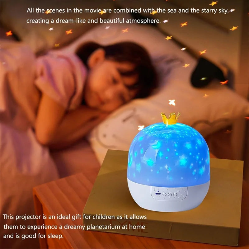 Crown Star Light Projection Star Night Lamp