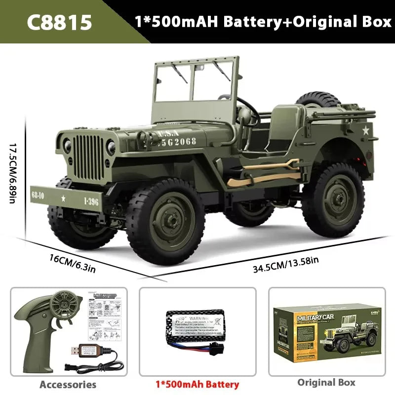 Willys RC 4WD Military Crawler Toy