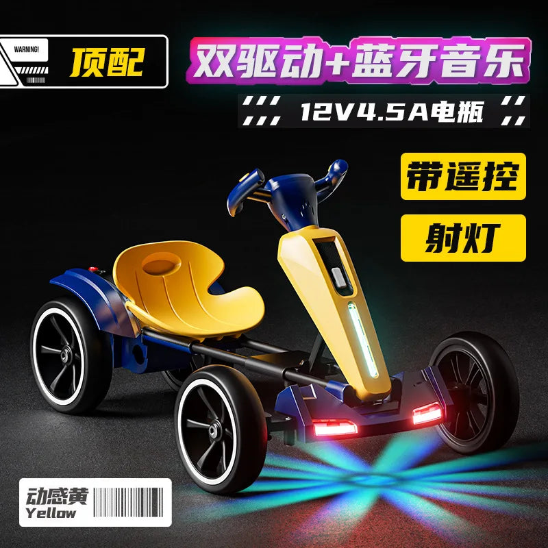 LED lights and Music Kids electric carts can be remotely controlled toy cars