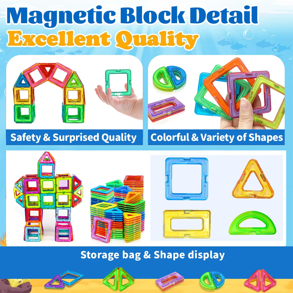 DIY Magnetic Building Blocks Medium Size STEM Educational Toy