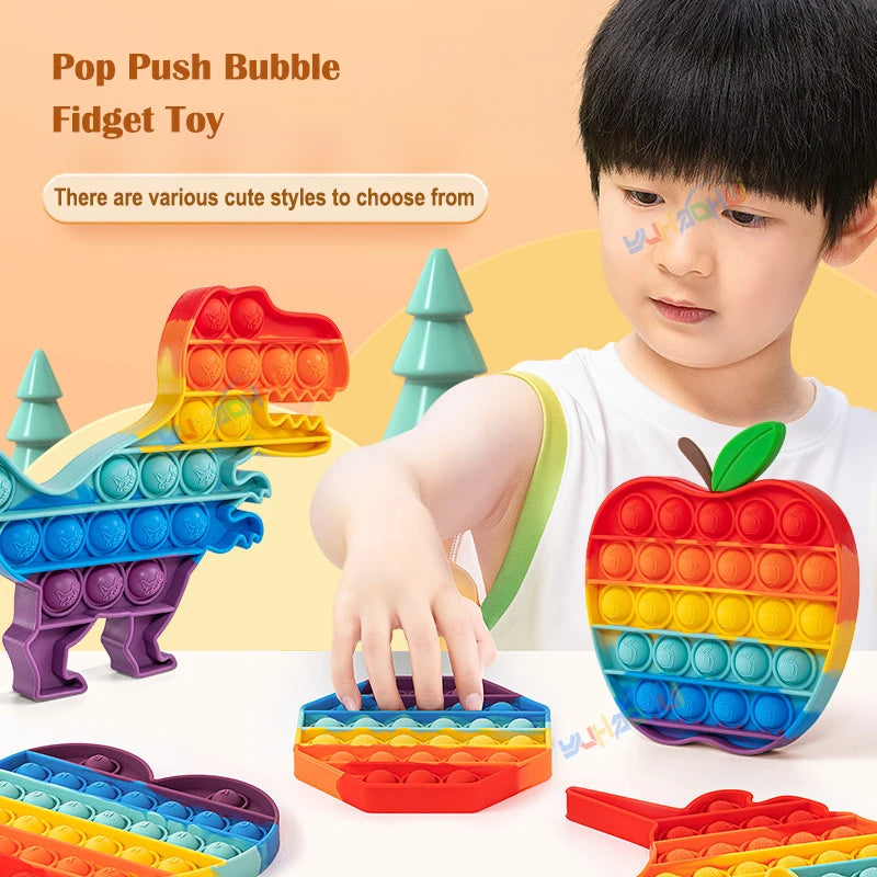 Rainbow Pop Push Bubblle Fidget Toy