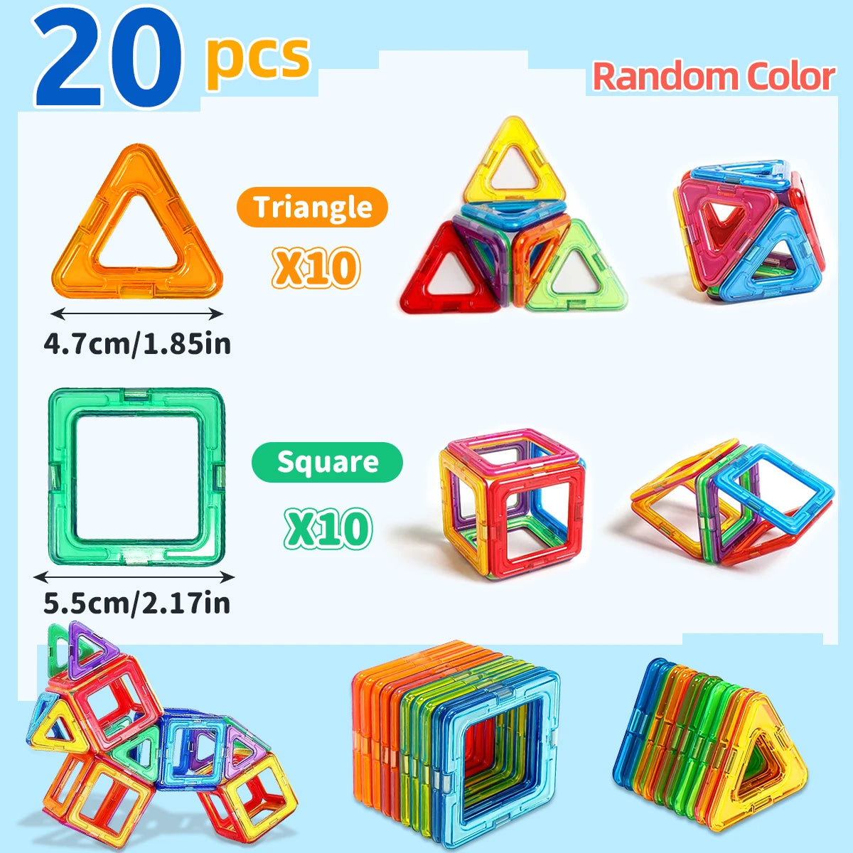 DIY Magnetic Building Blocks Medium Size STEM Educational Toy