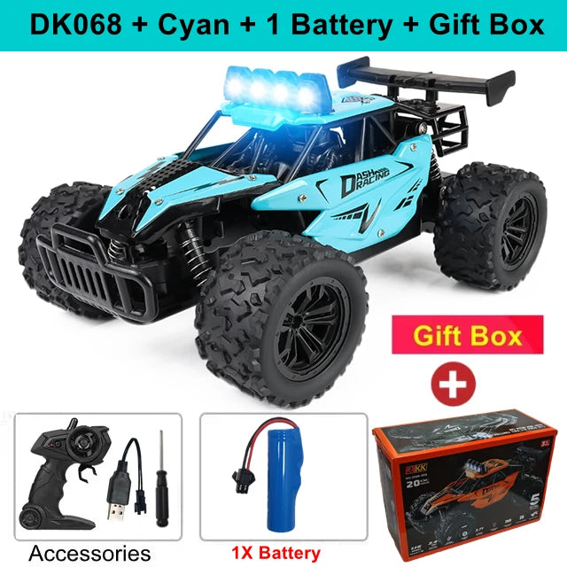 Remote Control RC Off-Road High Speed Truck and LED Light Children's Toy