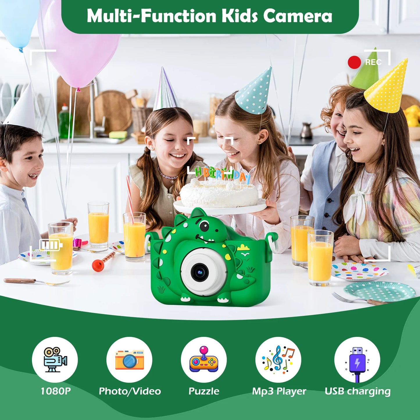 Photo and Video 1080p HD 32G Dinosaur Camera Toy