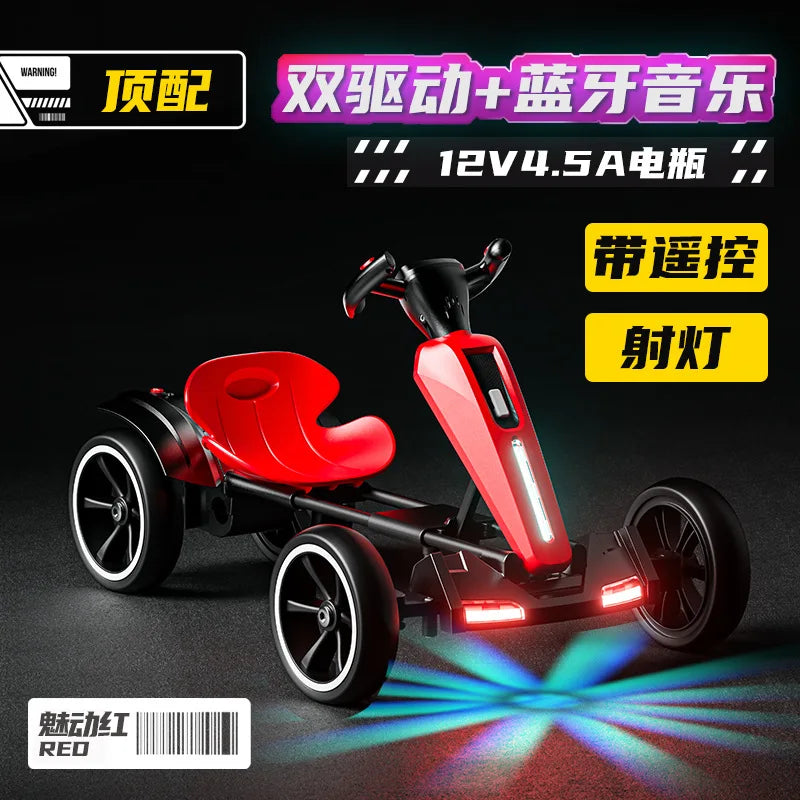 LED lights and Music Kids electric carts can be remotely controlled toy cars