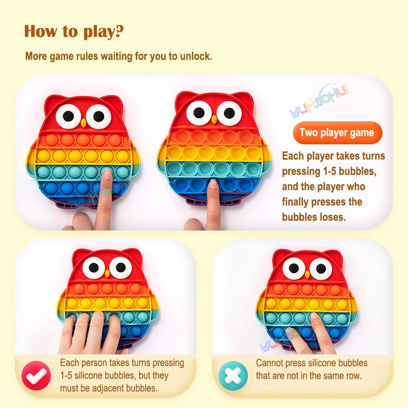 Rainbow Pop Push Bubblle Fidget Toy
