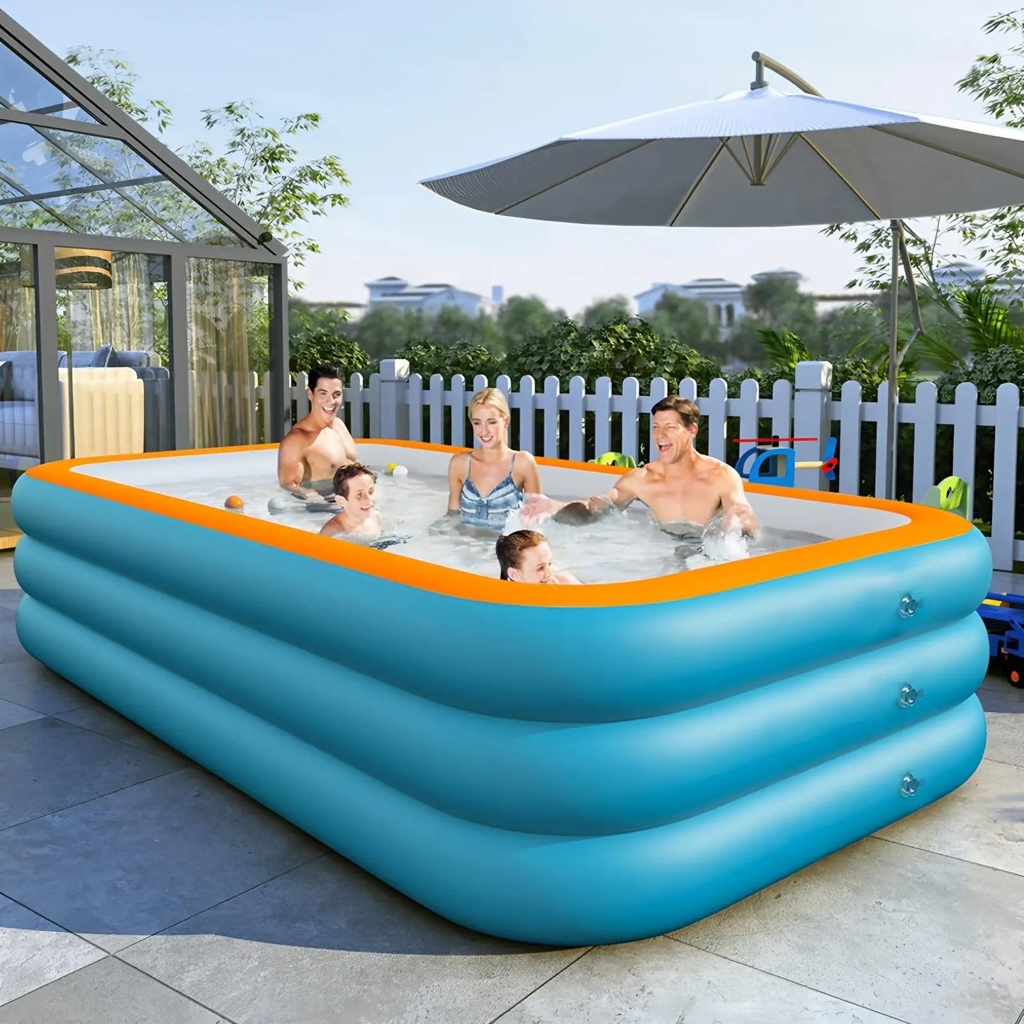 Inflatable Family Pool – PVC Outdoor Summer Play for Kids & Adults