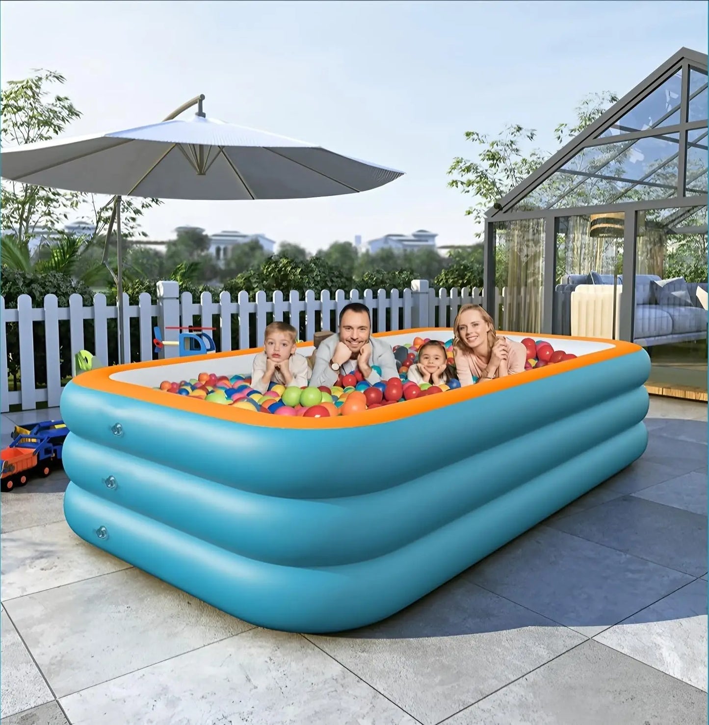 Inflatable Family Pool – PVC Outdoor Summer Play for Kids & Adults