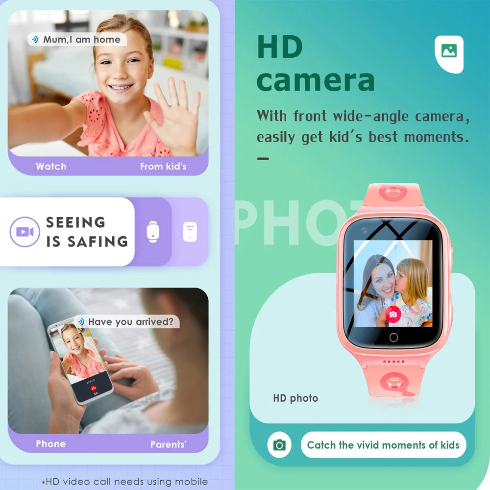 4G kids Smart Watch GPS WiFi Video Call Tracker Location SOS