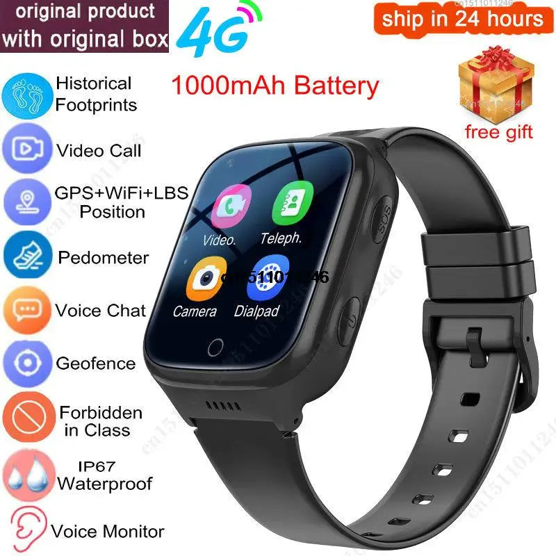 4G kids Smart Watch GPS WiFi Video Call Tracker Location SOS