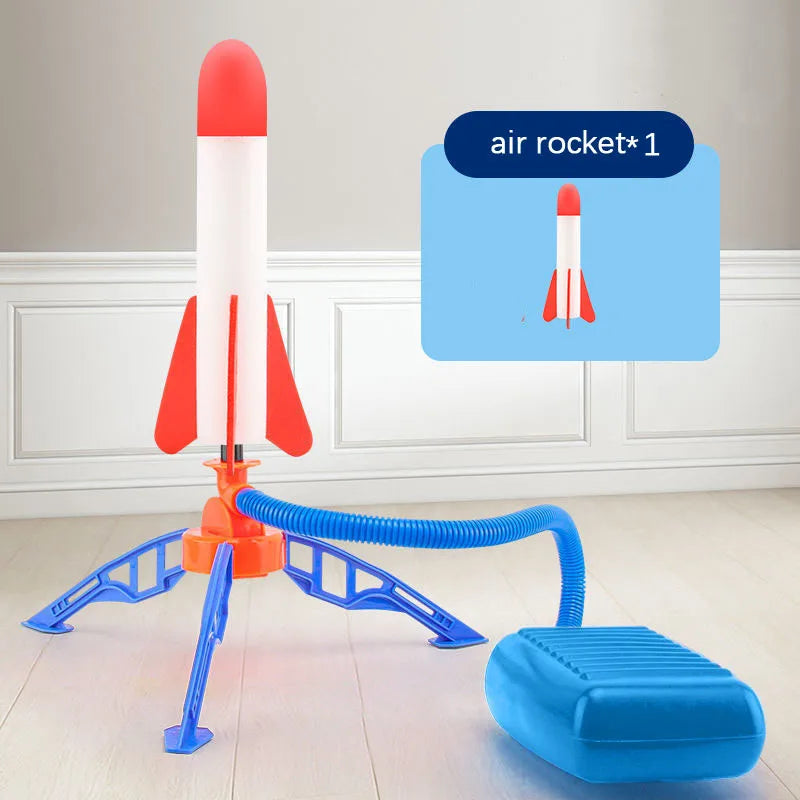 Kids Air Rocket Foot Pump Launcher Outdoor Toy Set