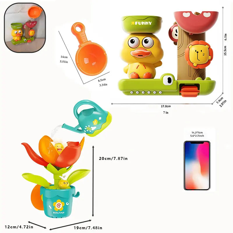 Baby Bath Toy – Waterwheel Duck & Flower Fun
