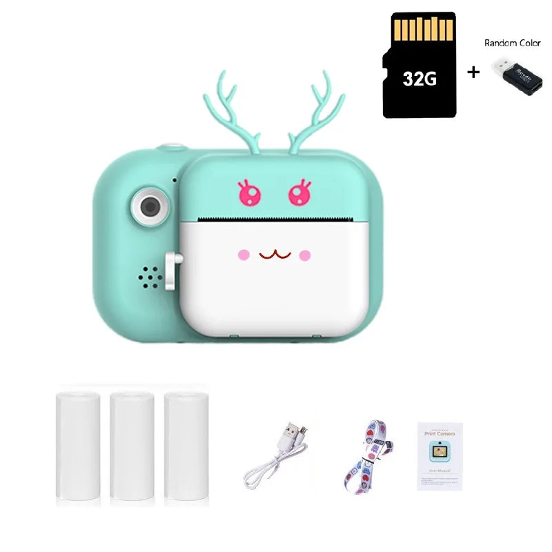 Kids 1080P HD Digital Camera Toy – Thermal Print Selfie Gift