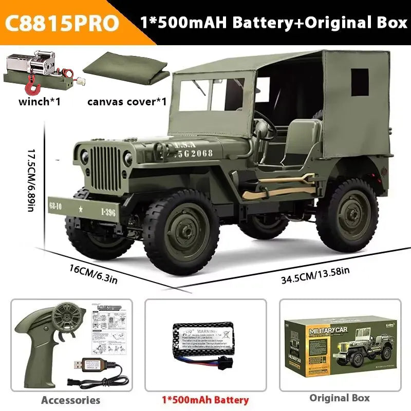 Willys RC 4WD Military Crawler Toy