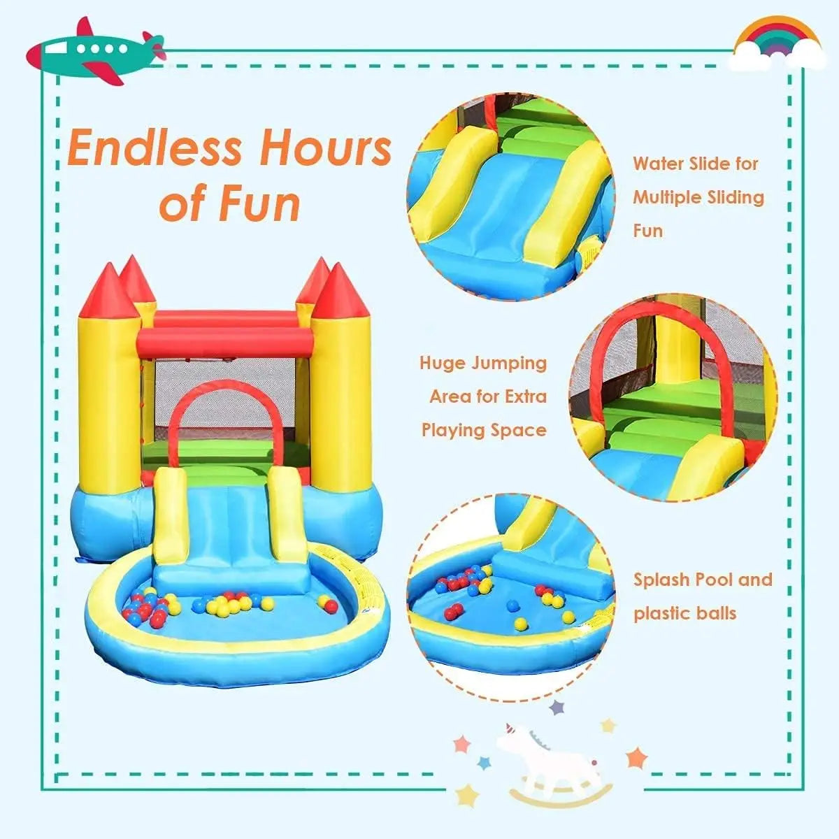 Inflatable Water Slide & Bounce House – Kids Splash Play Combo