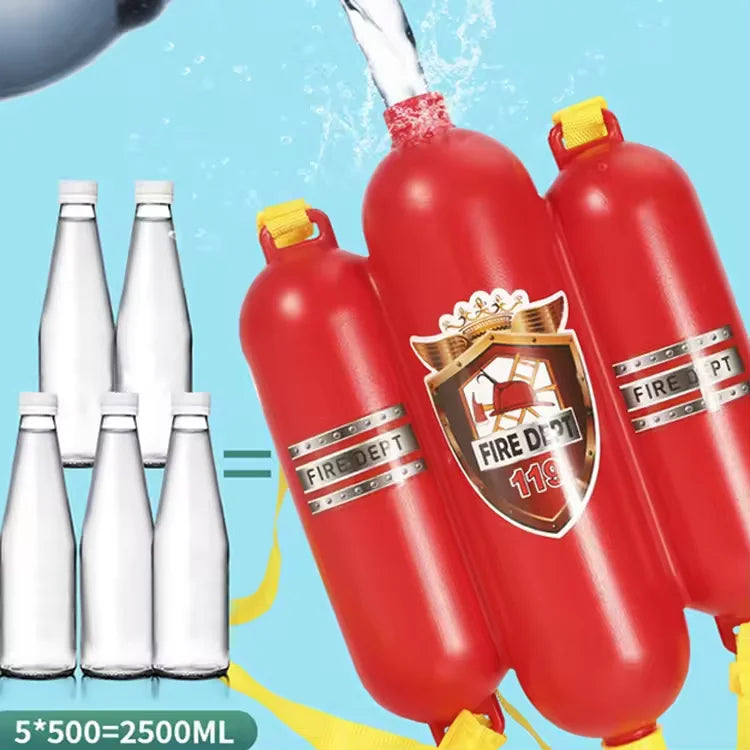Firefighter backpack water gun toy with pistol spray