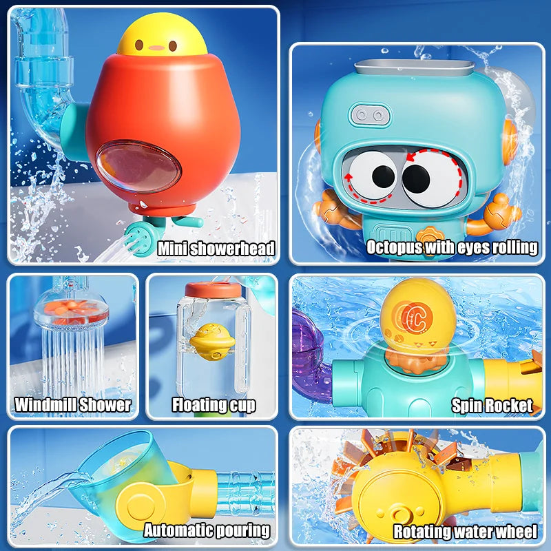 Toddler Water Toy – Bath Spinner Game with Suction Cups