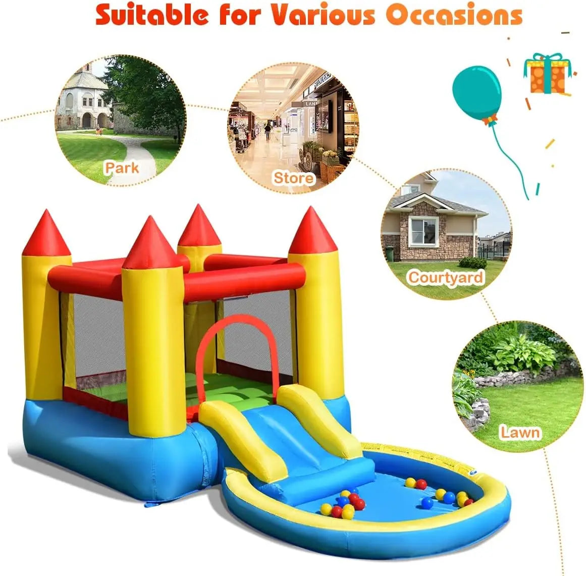Inflatable Water Slide & Bounce House – Kids Splash Play Combo