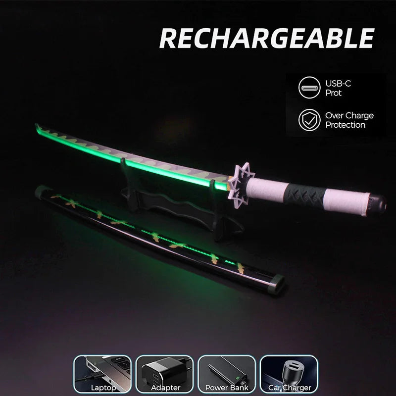 Demon Slayer 104cm Light-Up Katana Cosplay Sword with Belt & Holder