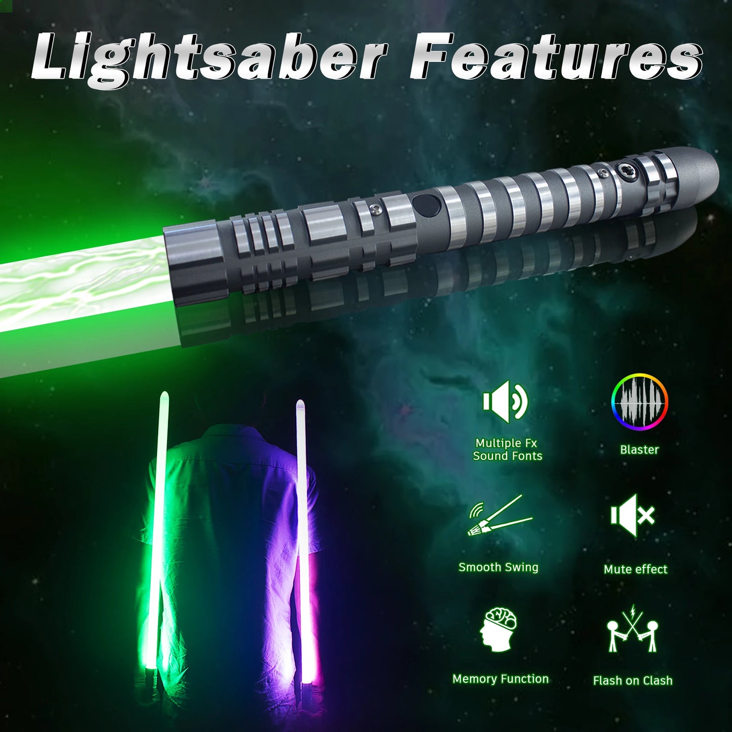 Metal Light Saver Toy Four sound modes and impact effects in 16 colors