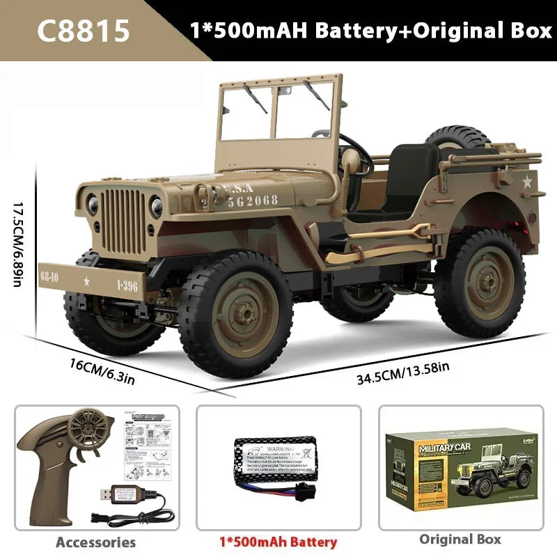 Willys RC 4WD Military Crawler Toy