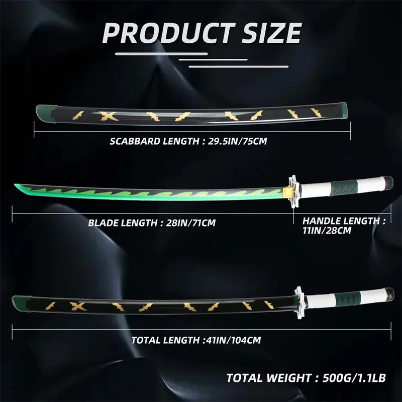 Demon Slayer 104cm Light-Up Katana Cosplay Sword with Belt & Holder