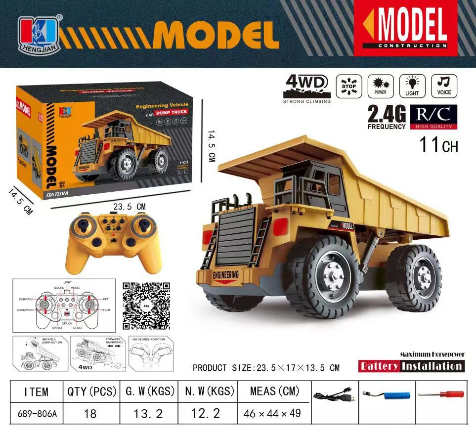 RC Excavator & Dump Truck – Construction Toy