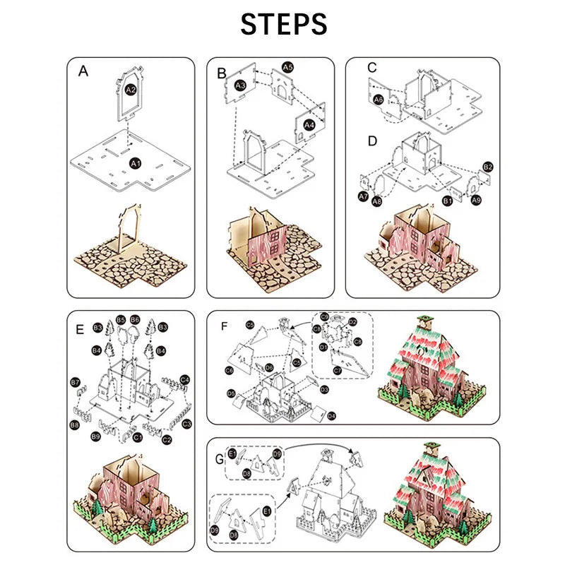 Robot Wooden 3D Puzzle Model Toy