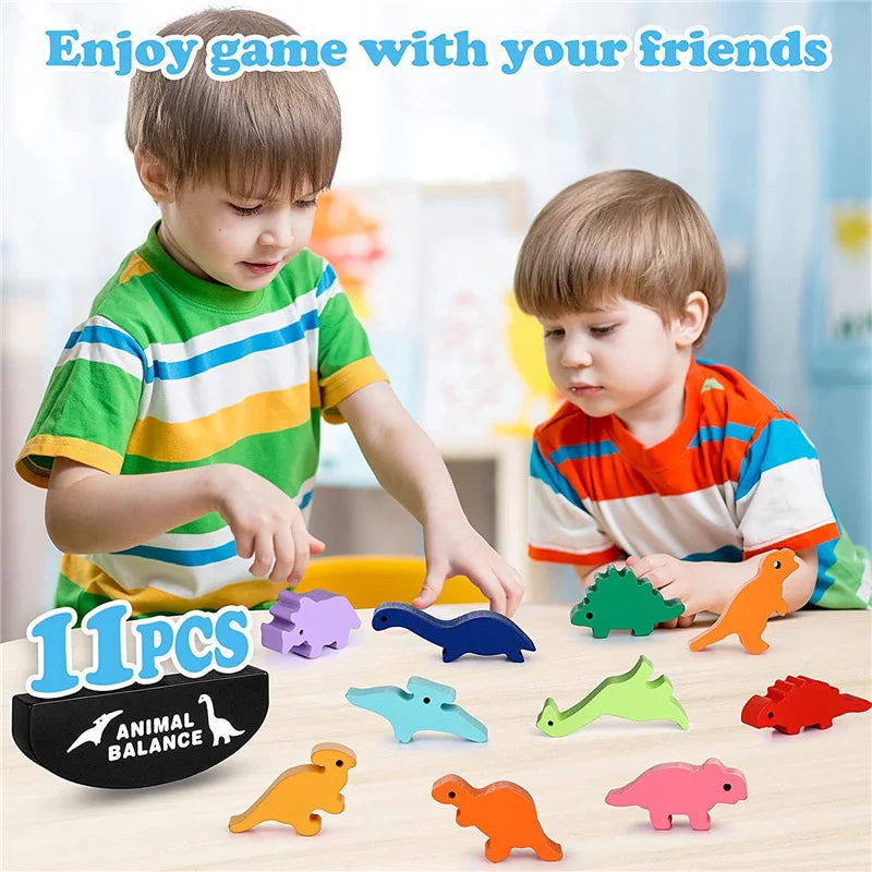 Animal Dinosaur Wooden Balance Blocks Toy